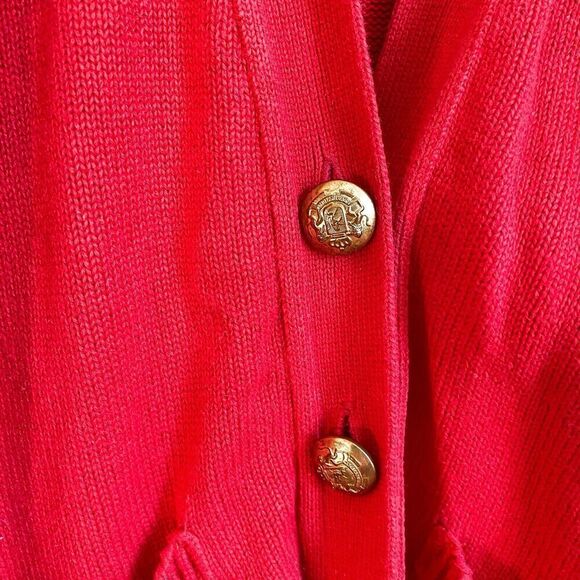 Vintage Country Club Red Cardigan Sweater Women’s Medium Plaza Pendleton Cotton - Picture 5 of 7